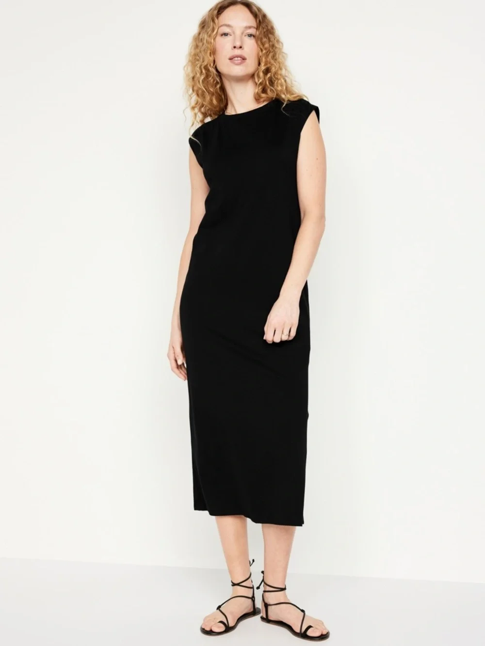 Old Navy Black Sleeveless Midi Dress - Picture 1 of 6